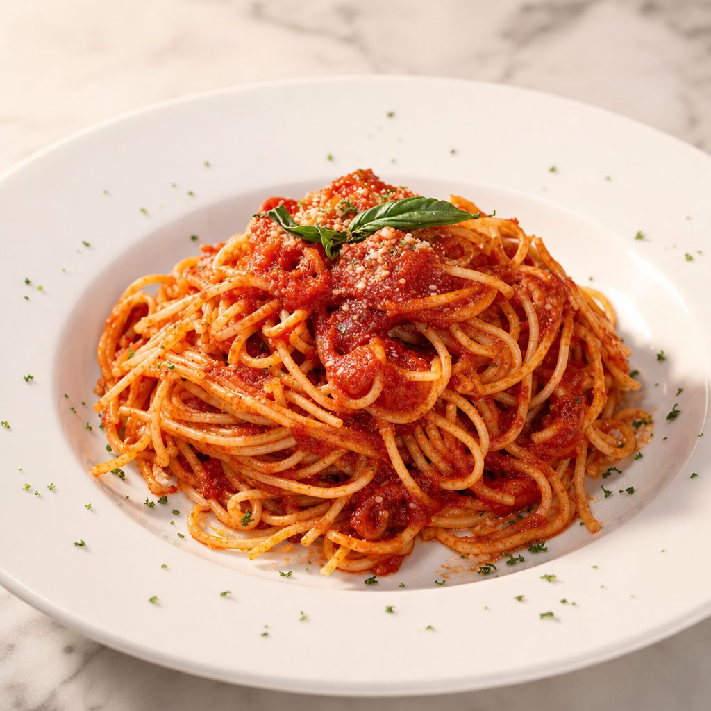 Spaghetti Pomodoro e Basilico.