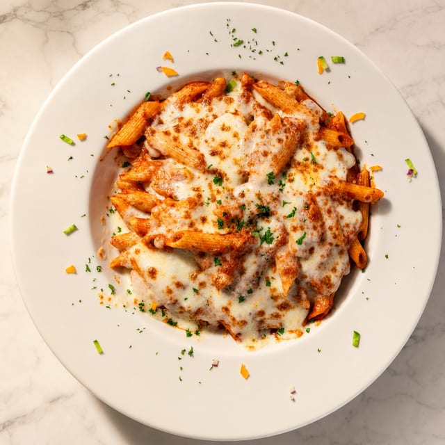 Baked Ziti Sicilian Style.