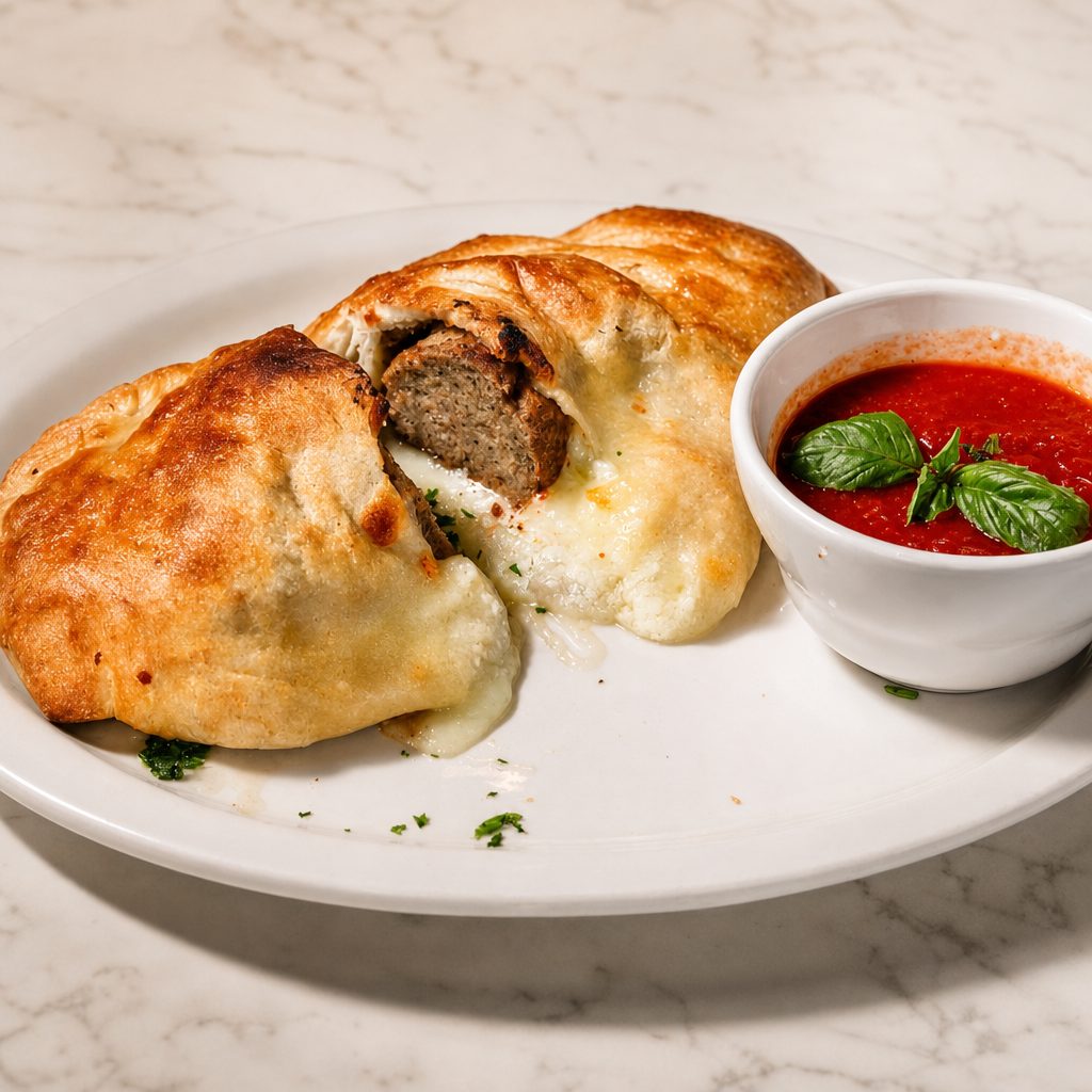 Meatball & Cheese Calzone.